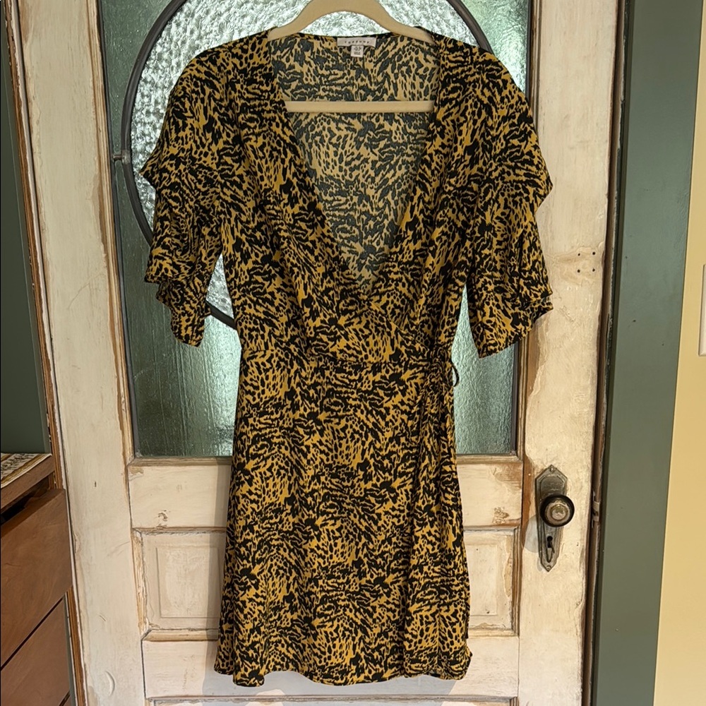 Topshop Cheetah Wrap Dress